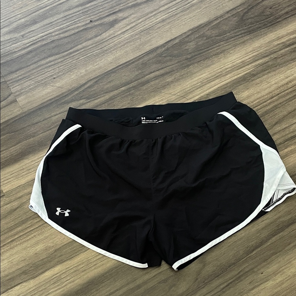 Under Armour Women's Athletic Shorts in Black with White Trim